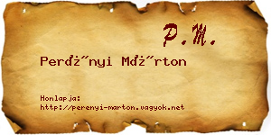 Perényi Márton névjegykártya