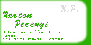 marton perenyi business card